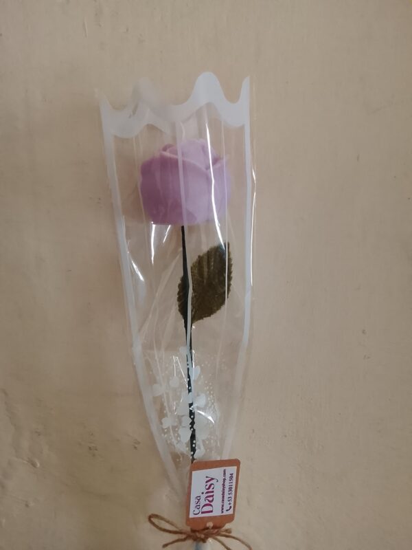 Rosa con tallo en manga floral